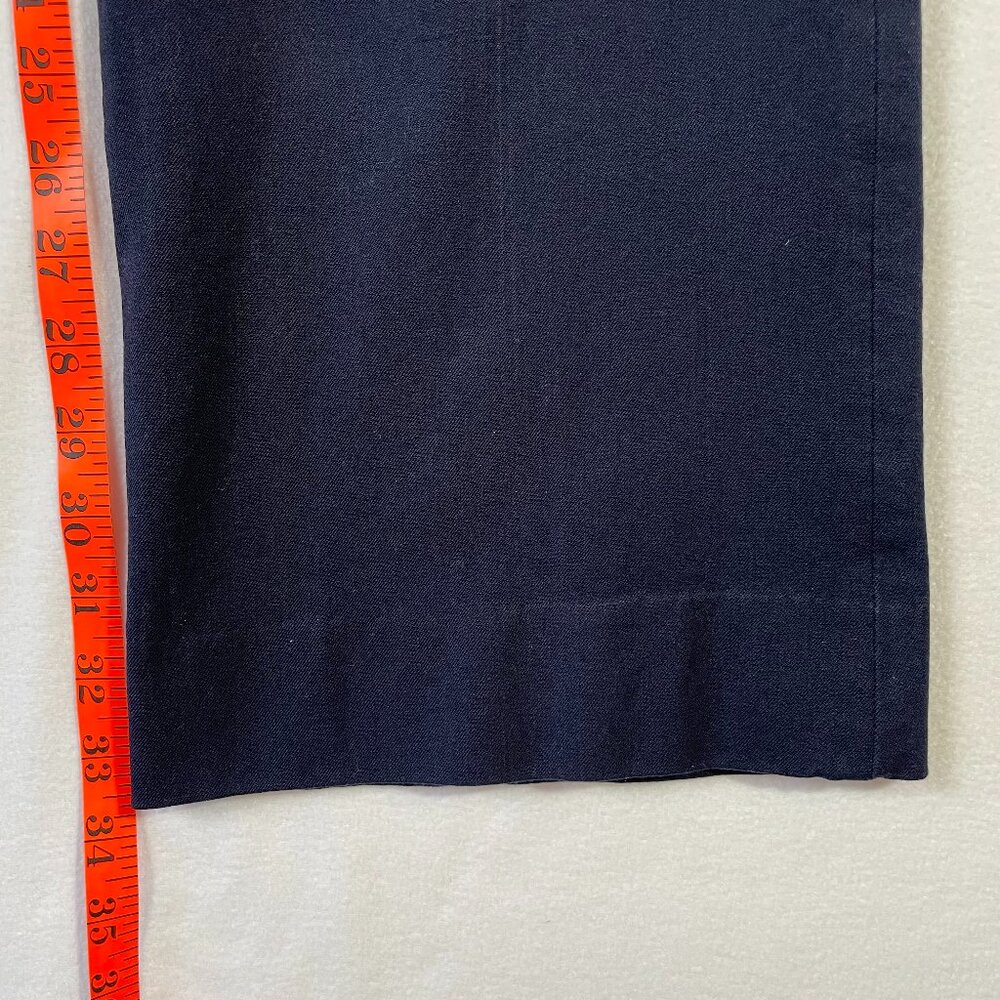 Banana Republic Logan Trousers Navy Blue Cotton Blend Stretch Size 10 L - Picture 12 of 16